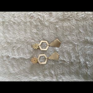 Gold geometric drop earrings